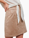 Suede Leather Mini Skirt