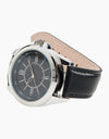 Watch with Black Leather Strap